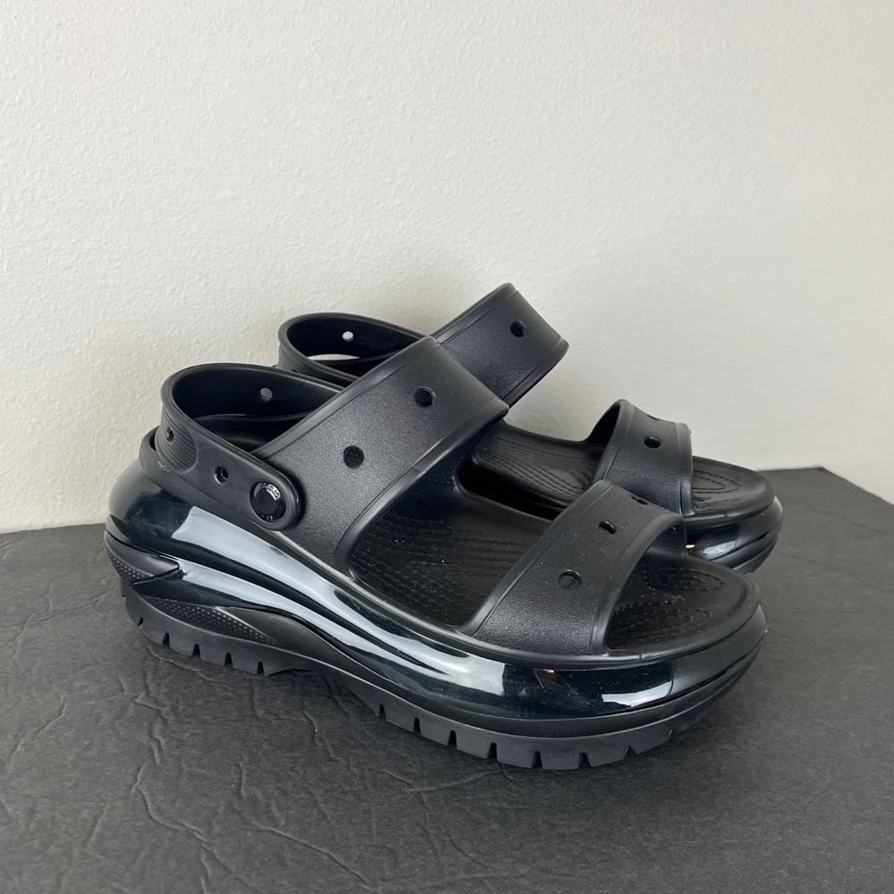 Crocs Black Classic Mega Crush Sandals - Picture 2 of 6